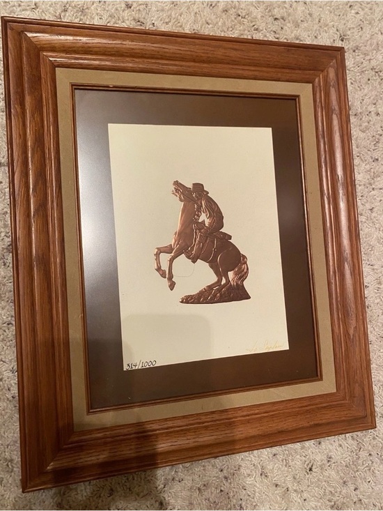 Other - MCM Copperfield Copper Framed Art Western Horseman Wall Art 341/1000